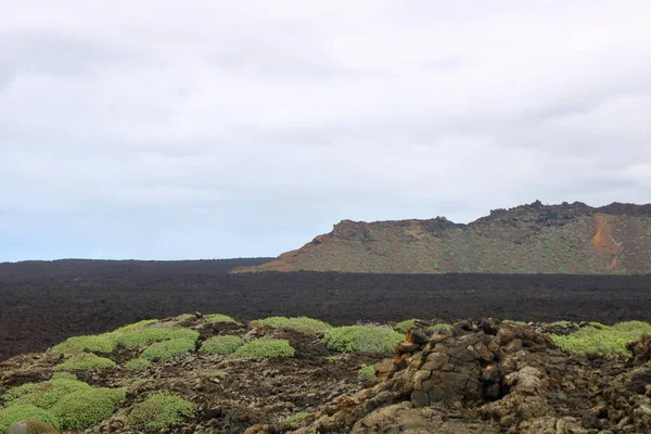 Vulkanlandschaft Mit Vulkanen Und Kratern Auf Lanzarote Kanaren Spanien — Stockfoto