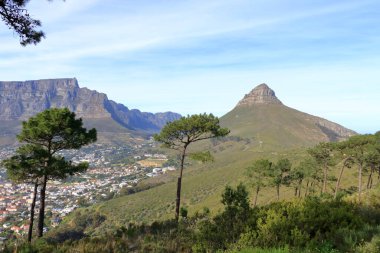 Güney Afrika 'daki Sinyal Tepesi tarafından yakalanan Cape Town şehrine bakın.