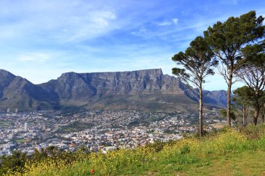 Güney Afrika 'daki Sinyal Tepesi tarafından yakalanan Cape Town şehrine bakın.