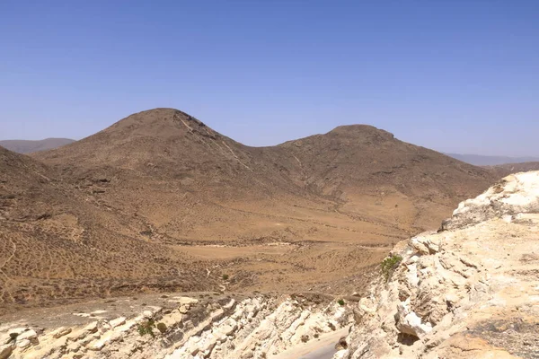 Omã Roadtrip Canhões Profundos Estradas Íngremes Estrada Através Das Montanhas — Fotografia de Stock