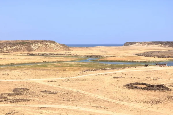 Vista Khor Rori Sumhuram Local Histórico Unesco Taqah Para Mar — Fotografia de Stock