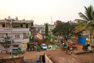 December 17 2022 - Bidar, Karnataka, India: Aerial view of houses in a village in central india