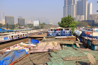 December 21 2022 - Mumbai, Maharashtra in India: Dhobi Ghat is a well known open air laundromat