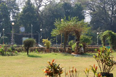 December 21 2022 - Mumbai, Maharashtra in India: People take a rest in the Hanging Gardens of Mumbai