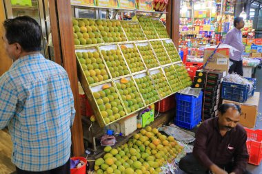 December 21 2022 - Mumbai, Maharashtra in India: hustle and bustle in the Crawford Market