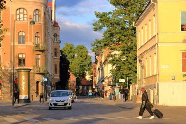 June 01 2022 - Lund in Sweden: View from downtown Lund on a sunny evening