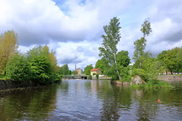 Река Свартан Центре Города Эребру Швеции — стоковое фото