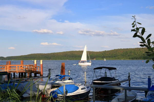 stock image relaxed hustle and bustle on the Schwielowsee, Caputh, Petzow, Ferch, Werder/Havel in Germany