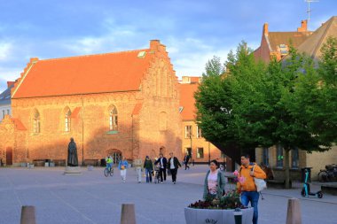 June 01 2022 - Lund in Sweden: View from downtown Lund on a sunny evening