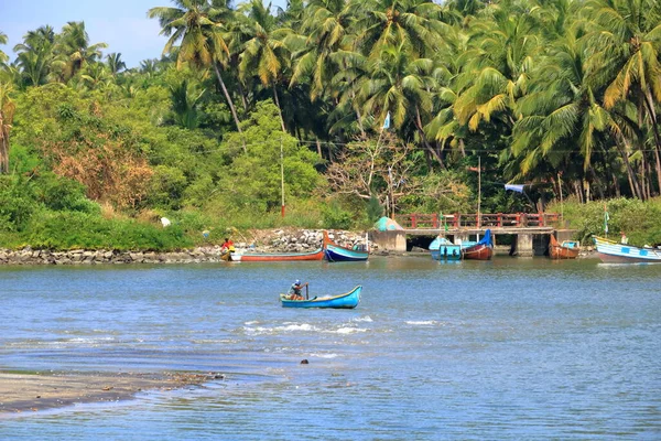 Danau Dan Backwaters Belakang Pantai Dharmadam Kannur Kerala India — Stok Foto