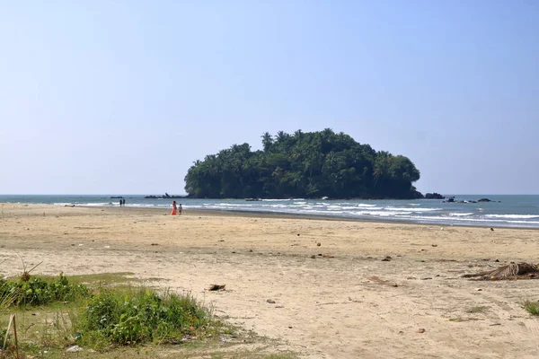 Pulau Dan Pantai Dharmadam Kannur Kerala India — Stok Foto