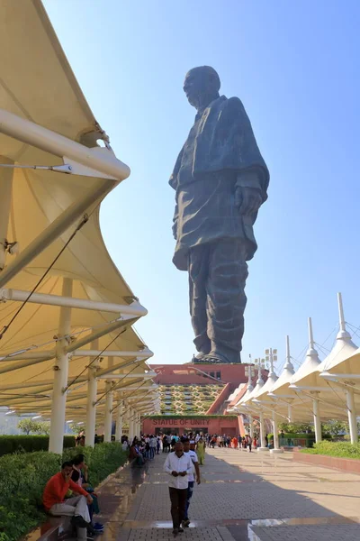 Декабря 2022 Гуджарат Индии Люди Восхищены Взволнованы Статуей Единства Гуджарате — стоковое фото