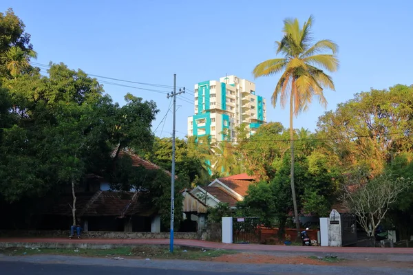 Aralık 2022 Hindistan Kannur Kerala Küçük Bir Hint Kasabasında Akşamları — Stok fotoğraf