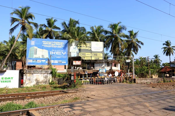 Décembre 2022 Kannur Kerala Inde Traversée Ferroviaire Inde — Photo