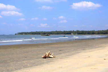 28 Aralık 2022 - Hindistan 'da Kannur, Kerala: İnsanlar Dharmadam plajının tadını çıkarıyor