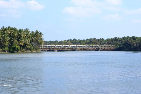 Lacul Apele Din Spatele Plajei Dharmadam Din Kannur Kerala India — Fotografie, imagine de stoc