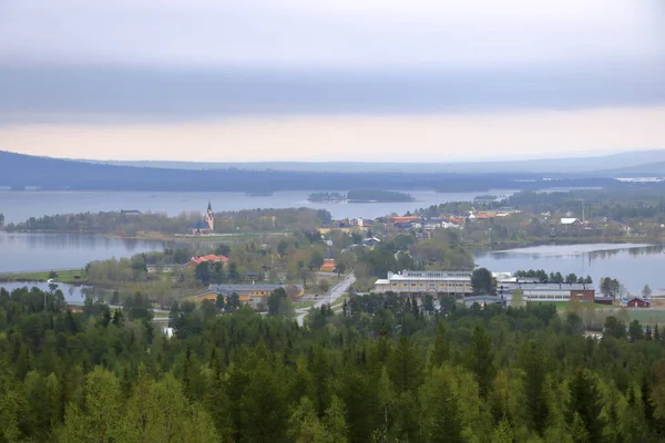 Paesaggio Idilliaco Riva Lago Rappen Arjeplog Kommun Norrbotten Svezia — Foto Stock