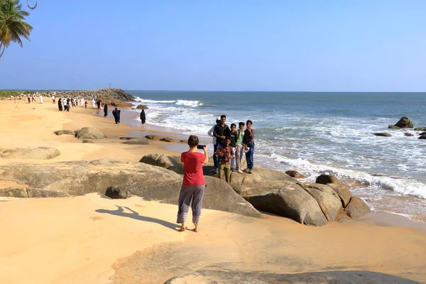 Prosince 2022 Kannur Kerala Indii Lidé Užívají Ettikulam Beach — Stock fotografie