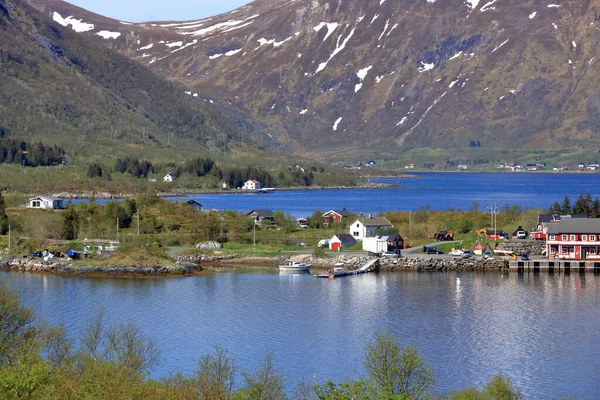 Biserica Sildpollnes Din Austvagooya Insulele Lofoten Norvegia — Fotografie, imagine de stoc