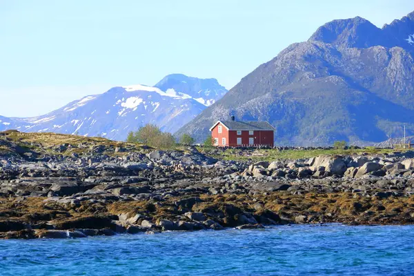 Halászfalu Lofoten Szigetek Nyári Időszámítás Szerint Norvégiában — Stock Fotó