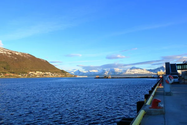 Mei 2022 Tromso Noorwegen Pittoreske Haven Bij Tromso Het Verre — Stockfoto