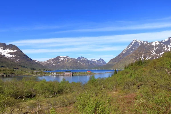 Die Sildpollnes Kirche Austvagooya Auf Den Lofoten Norwegen — Stockfoto