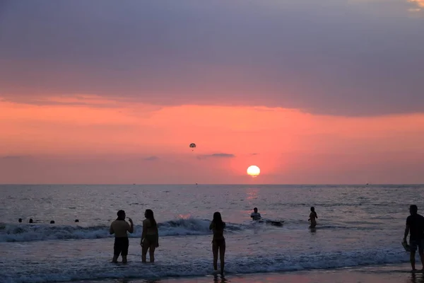 March 2023 Manuel Antonio Quepos Costa Rica People Sunset Beach — Stock Photo, Image