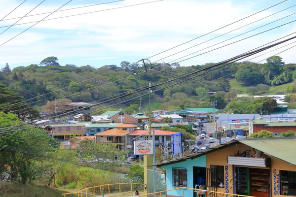 Widok Miasta Monteverde Santa Elena Popularnej Miejscowości Turystycznej Kostaryce Znajdują — Zdjęcie stockowe