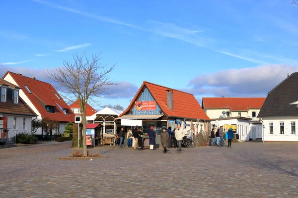 Ιανουαρίου 2023 Wieck Greifswald Στη Γερμανία Σπίτια Γύρω Από Λιμάνι — Φωτογραφία Αρχείου