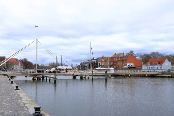 Stycznia 2023 Greifswald Niemczech Port Drewnianymi Żaglówkami Historycznym Mieście Greifswald — Zdjęcie stockowe