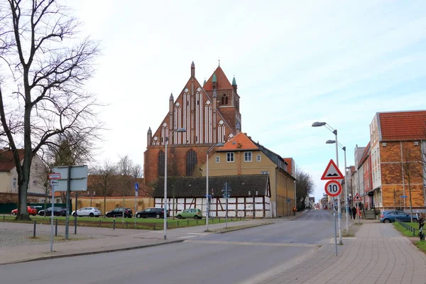 Stycznia 2023 Greifswald Niemczech Krajobraz Historycznego Miasta Hanzeatyckiego — Zdjęcie stockowe