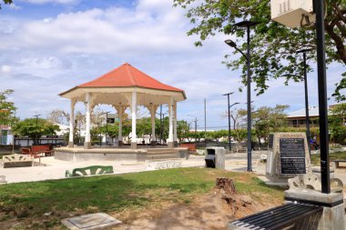 12 Mart 2023 - Kosta Rika 'da Liberya, Guanacaste: Kosta Rika' da küçük bir köyde tipik bir sokak hayatı