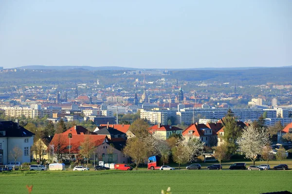 Dresden Stad Van Boven Met Ballon Saksen Duitsland — Stockfoto