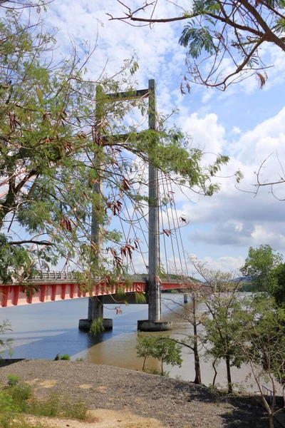 Ein Schöner Blick Auf Die Brücke Puente Amistad Taiwan Costa — Stockfoto