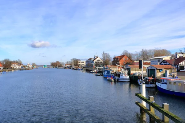 Stycznia 2023 Wieck Greifswald Niemczech Port Pięknej Wioski Zimą — Zdjęcie stockowe