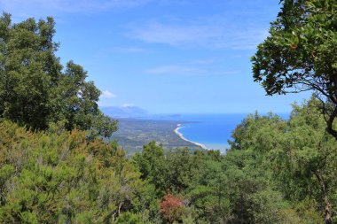 the mountainous hiking area around cardedu in sardinia clipart