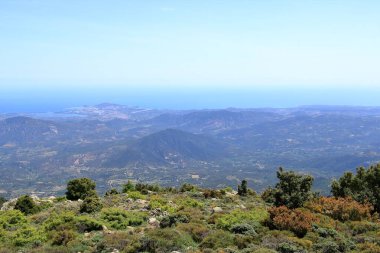 İtalya 'da Biddamanna Istrisil, Villagrande Strisaili, Arzana yakınlarındaki sardunya dağ manzarası