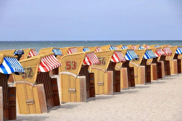 Hooded Beach Chairs Baltic Sea Timmendorf Germany Island Poel — Stock Photo, Image