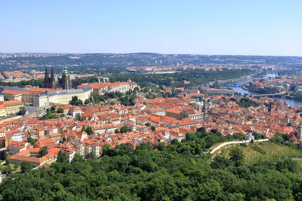 Praga Hermosa Vista Aérea Panorámica Desde Arriba República Checa —  Fotos de Stock