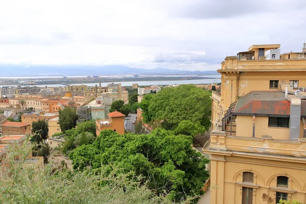 Panoramisch Uitzicht Stad Cagliari Hoofdstad Van Sardinië Italië Uitzicht Vanaf — Stockfoto