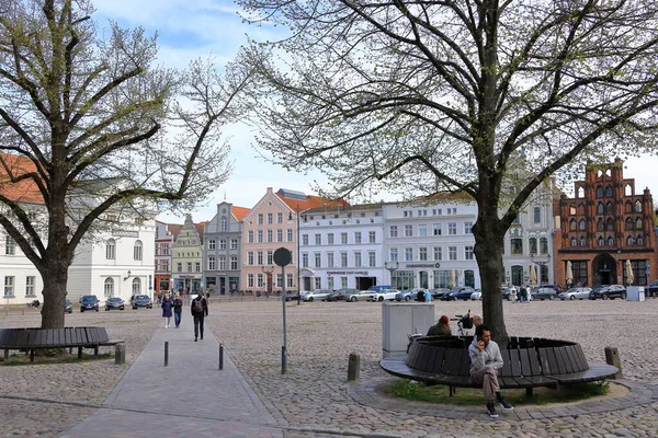 Мая 2023 Висмар Германия Уличная Жизнь Старом Городе — стоковое фото