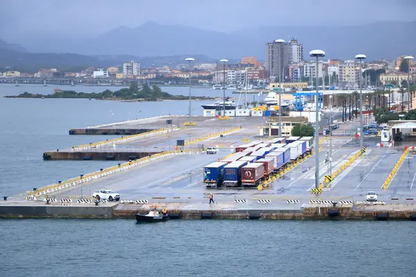 Maja 2023 Olbia Sardynia Włoszech Prom Zbliżający Się Portu Olbia — Zdjęcie stockowe