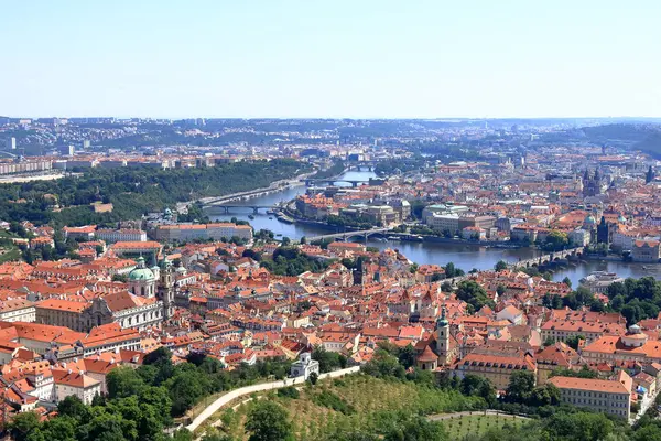 Praga Hermosa Vista Aérea Panorámica Desde Arriba República Checa —  Fotos de Stock
