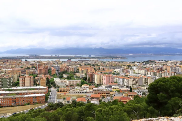 Panoramisch Uitzicht Stad Cagliari Hoofdstad Van Sardinië Italië Uitzicht Vanaf — Stockfoto