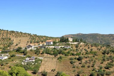 Arnavutluk 'un Berat Berati kentine yukarıdan manzara
