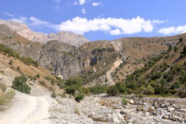 Arslanbob yakınlarındaki dağ manzarası, Kırgızistan, Orta Asya