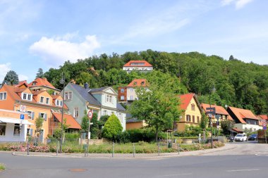 Dresden 'in Pillnitz bölgesinde restore edilmiş eski evler
