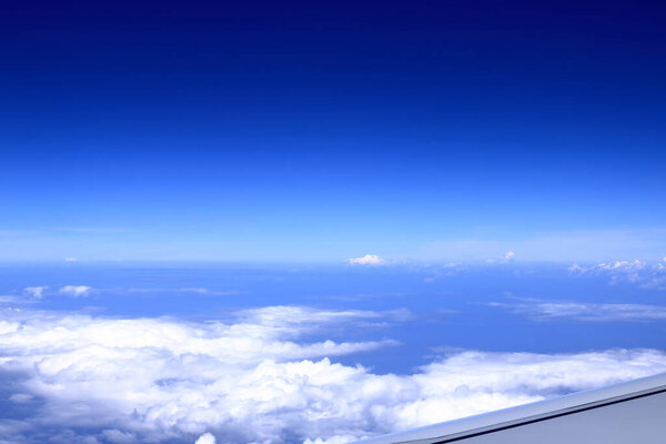 Mount Elbrus, Caucasus. View from the window of an airplane