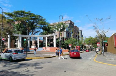 15 Mart 2023 - Orta Amerika 'da San Jose, Kosta Rika: Başkentin merkezinde her gün yaşam