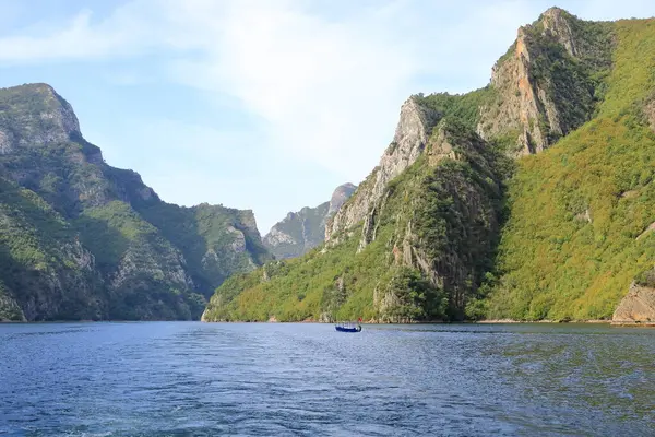 stock image View of the Koman lake in Albania